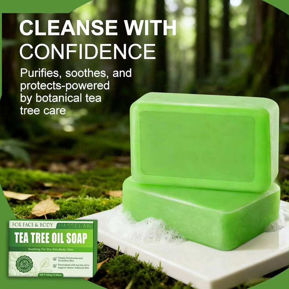 Tea Tree Oil Soap Bar 100g – Natural Face & Body Cleanser for Acne, Oily & Dry Skin