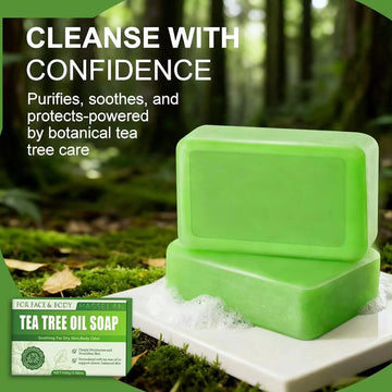 Tea Tree Oil Soap Bar 100g – Natural Face & Body Cleanser for Acne, Oily & Dry Skin