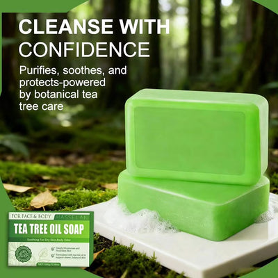 Tea Tree Oil Soap Bar 100g – Natural Face & Body Cleanser for Acne, Oily & Dry Skin