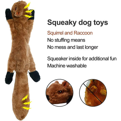 Funny No-Stuffing Plush Dog Squeaky Toy – Durable Crinkle Chew Toy for Small & Medium Dogs  n:
